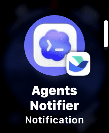 Apple Watch notification preview from the earlier Agents Notifier release of Agents Router.
